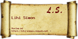 Lihi Simon névjegykártya